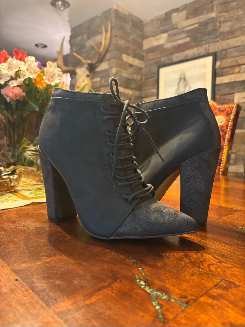 Michael Antonio Heeled Lace-Up Ankle Booties